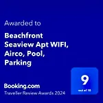 Beachfront Seaview Litoralmar Apt, Fast Wifi, Airco, Pool, Private Parking Lägenhet *