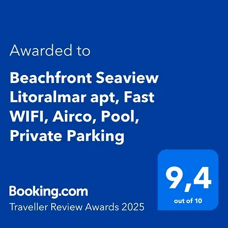 شقة Beachfront Seaview Litoralmar Apt, Fast Wifi, Airco, Pool, Private Parking *